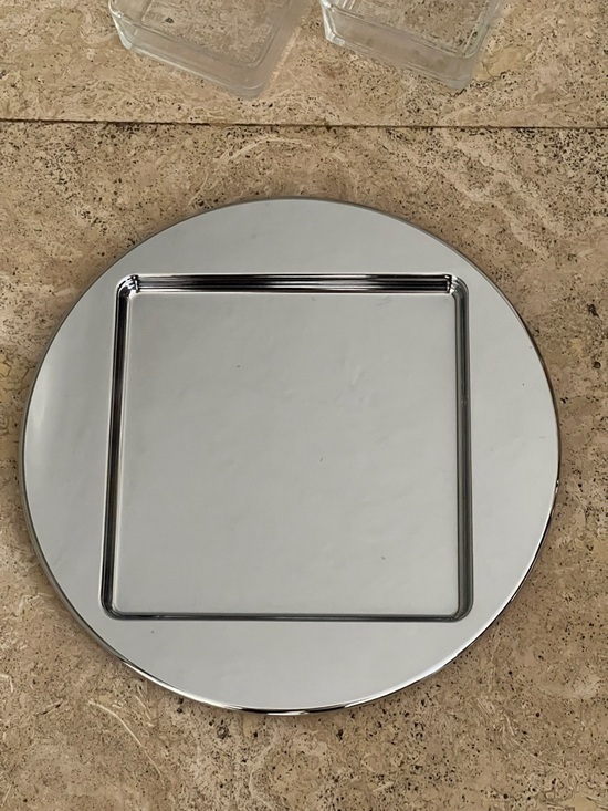 STUDIO NOVA Glass Four-Section Server on Chrome-Silver Tray Hostess Server - Picture 4 of 8